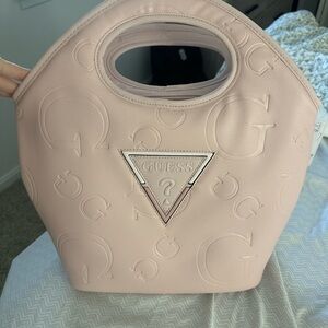 Guess Pale Pink Embossed Logo Tote